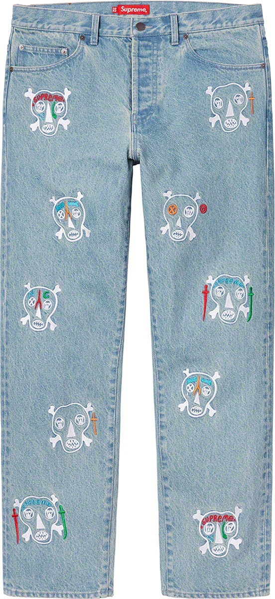 Clayton Patterson/Supreme Skulls Embroidered Regular Jean view 5